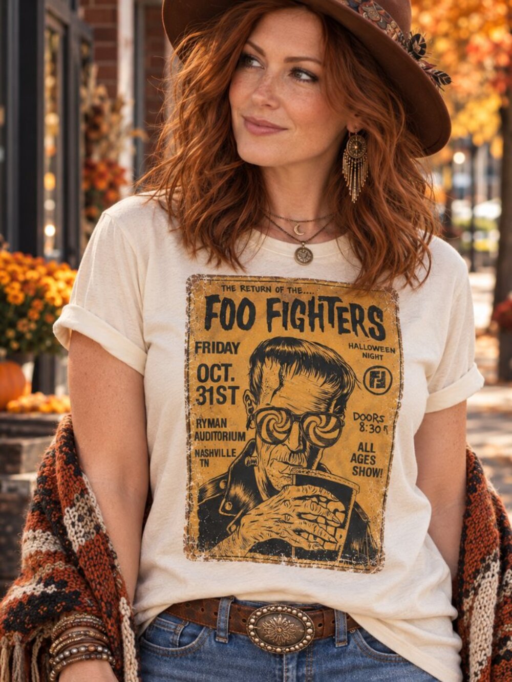 Foo Fighters Halloween Night Rock HATMAN ORIGINALS T SHIRT TEE MADE IN USA